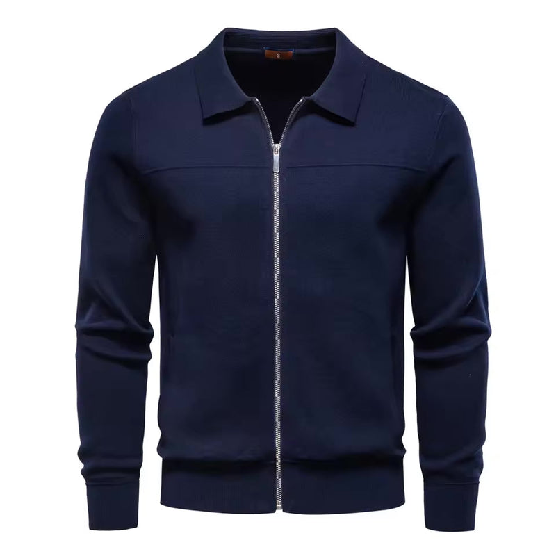 Vento Men's Zip-Up Cardigan – Smart Casual Knit Sweater