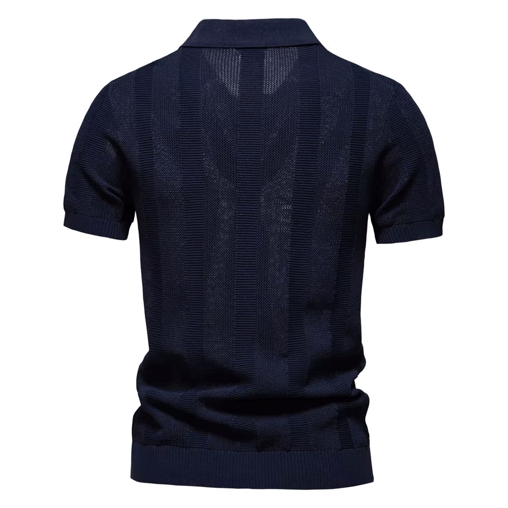 Verona Forte Men's Mesh Polo Shirt – Breathable Slim Fit
