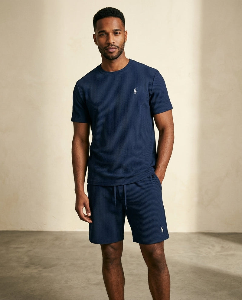 RL Prestige Waffle Tee & Shorts Set