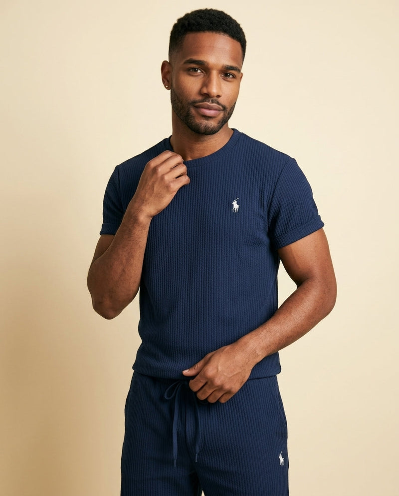 RL Prestige Waffle Tee & Shorts Set