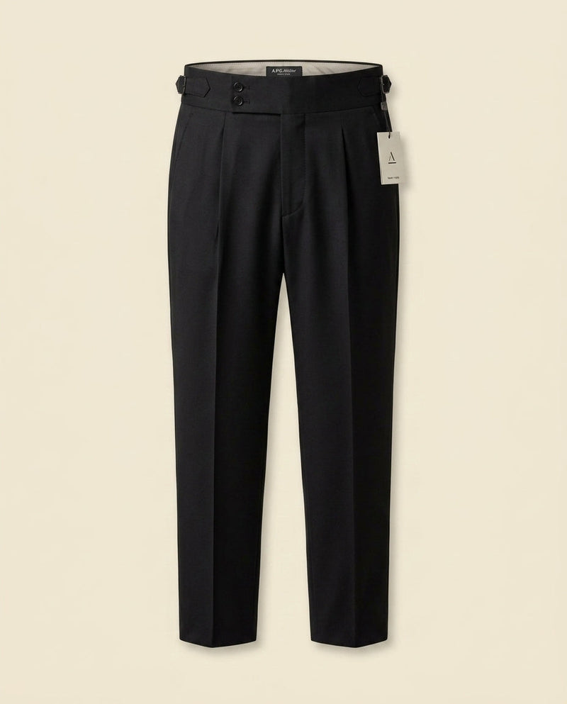 Double Pleat High-Waist Trouser Black