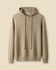 Cashmere-Blend Knit Hoodie Camel