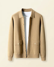 Knit Cardigan Shirt Jacket Camel