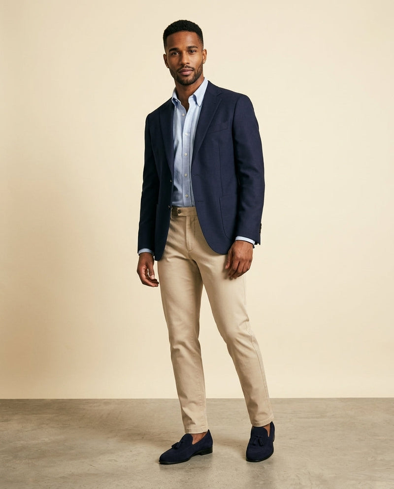 Suede Tassel Loafer Navy
