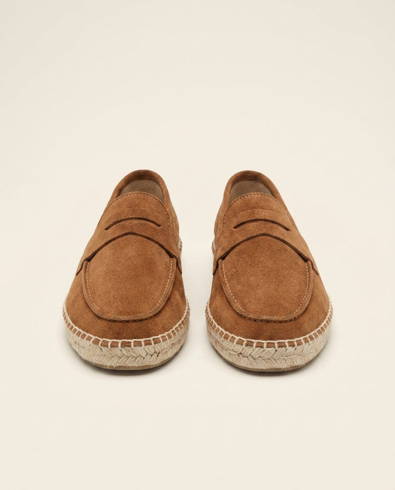 Suede Espadrille Loafer Tan
