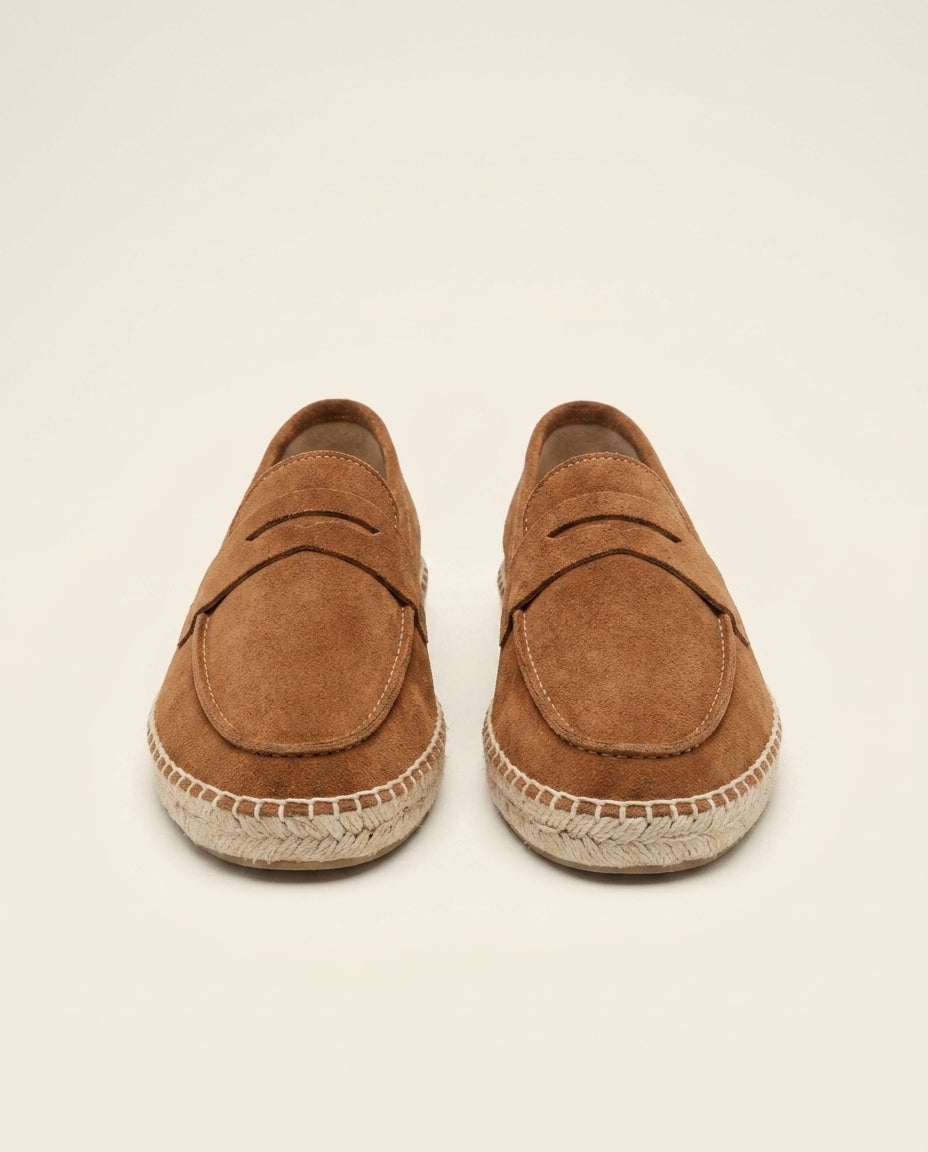 Suede Espadrille Loafer Tan