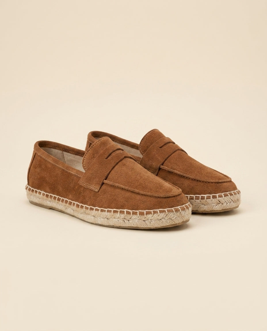 Suede Espadrille Loafer Tan