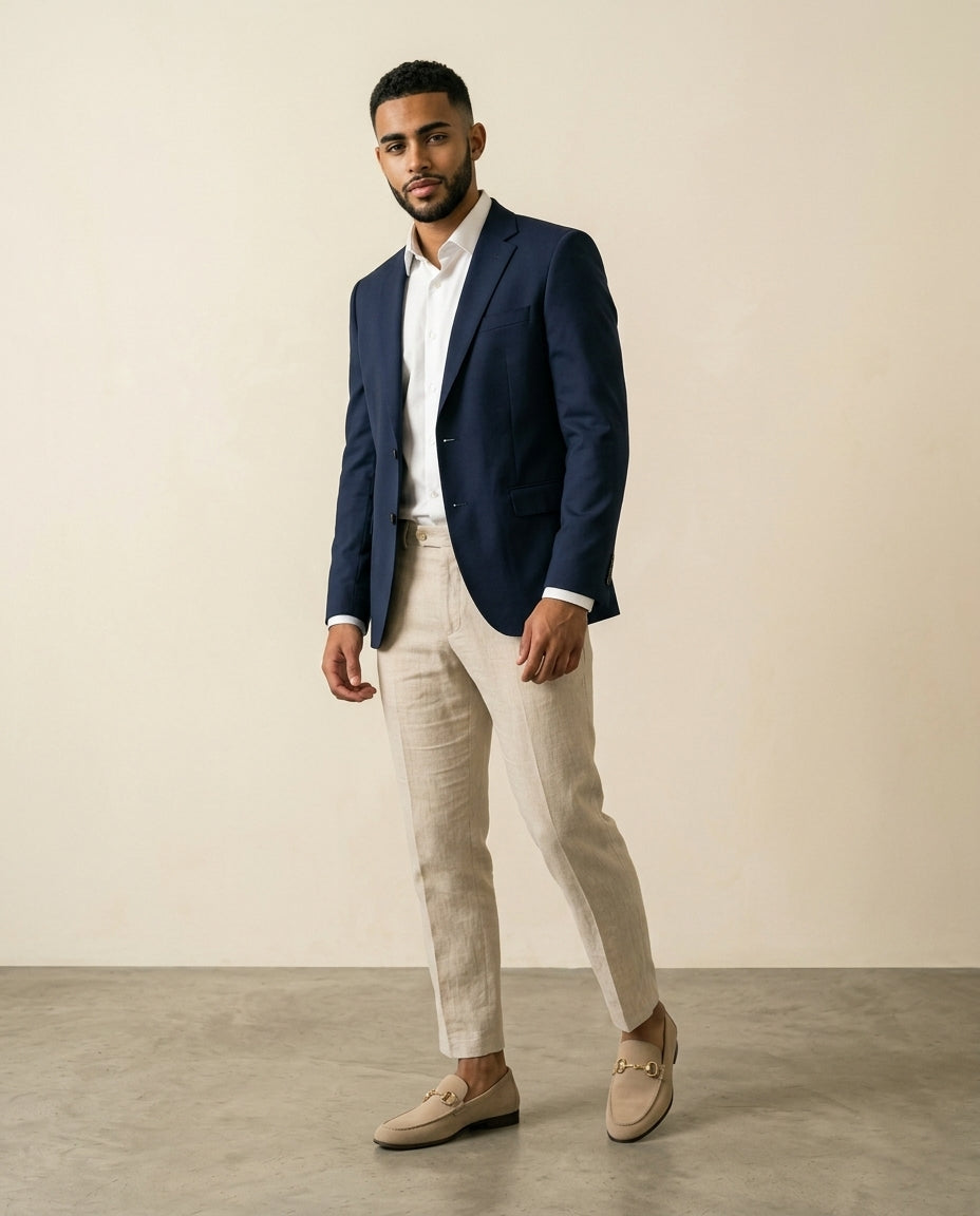Suede Horsebit Loafer Beige