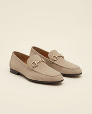 Suede Horsebit Loafer Beige