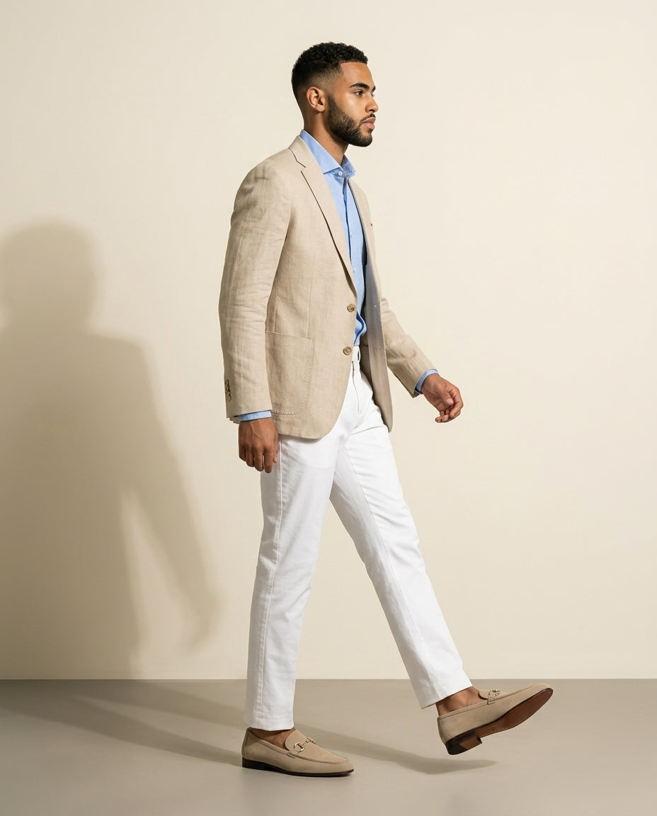 Suede Horsebit Loafer Beige
