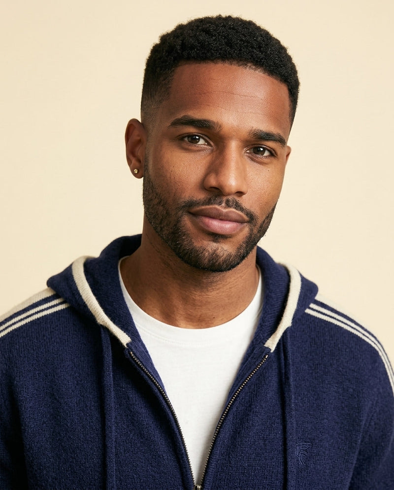 Cashmere-Blend Tracksuit Set Navy