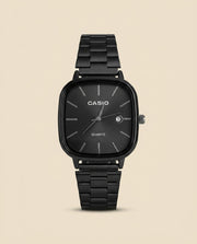 CS Square Quartz Steel Watch Black