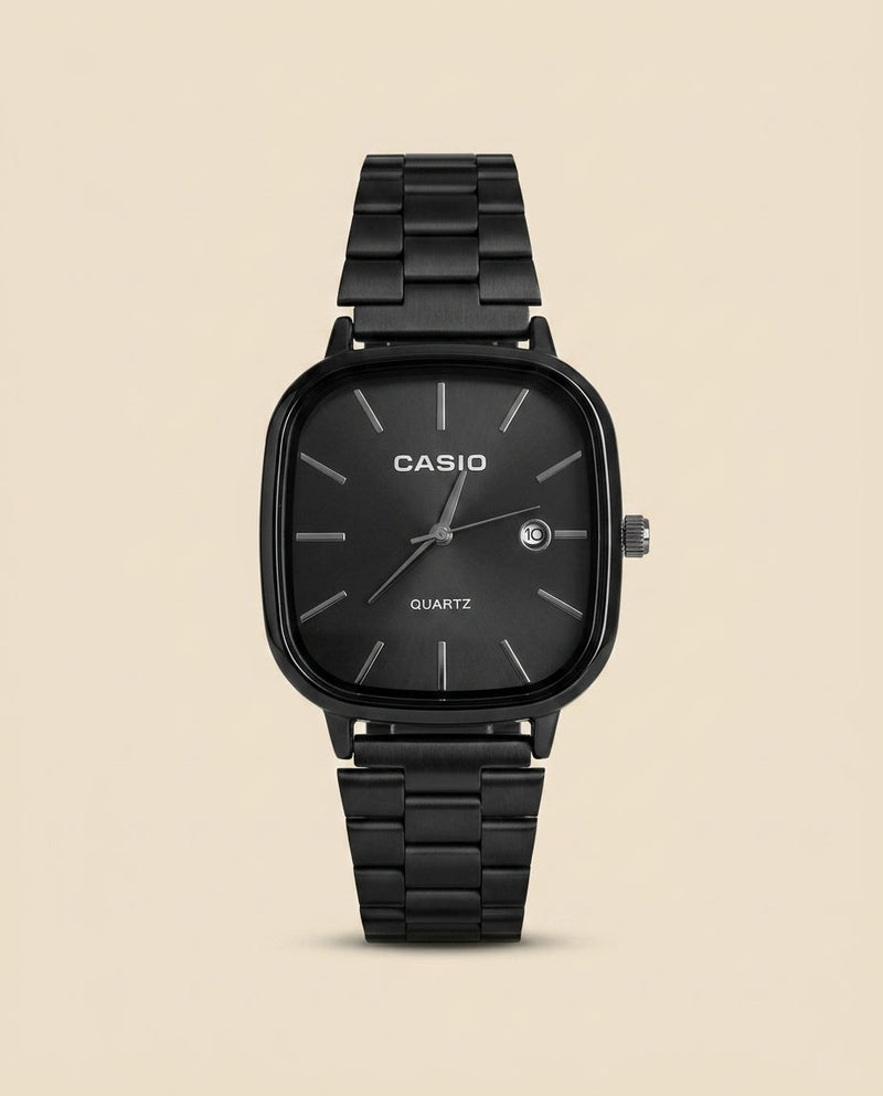 CS Square Quartz Steel Watch Black