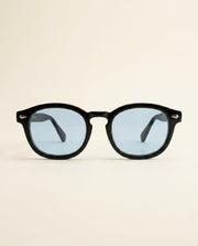 Retro Round Sunglasses Black Blue