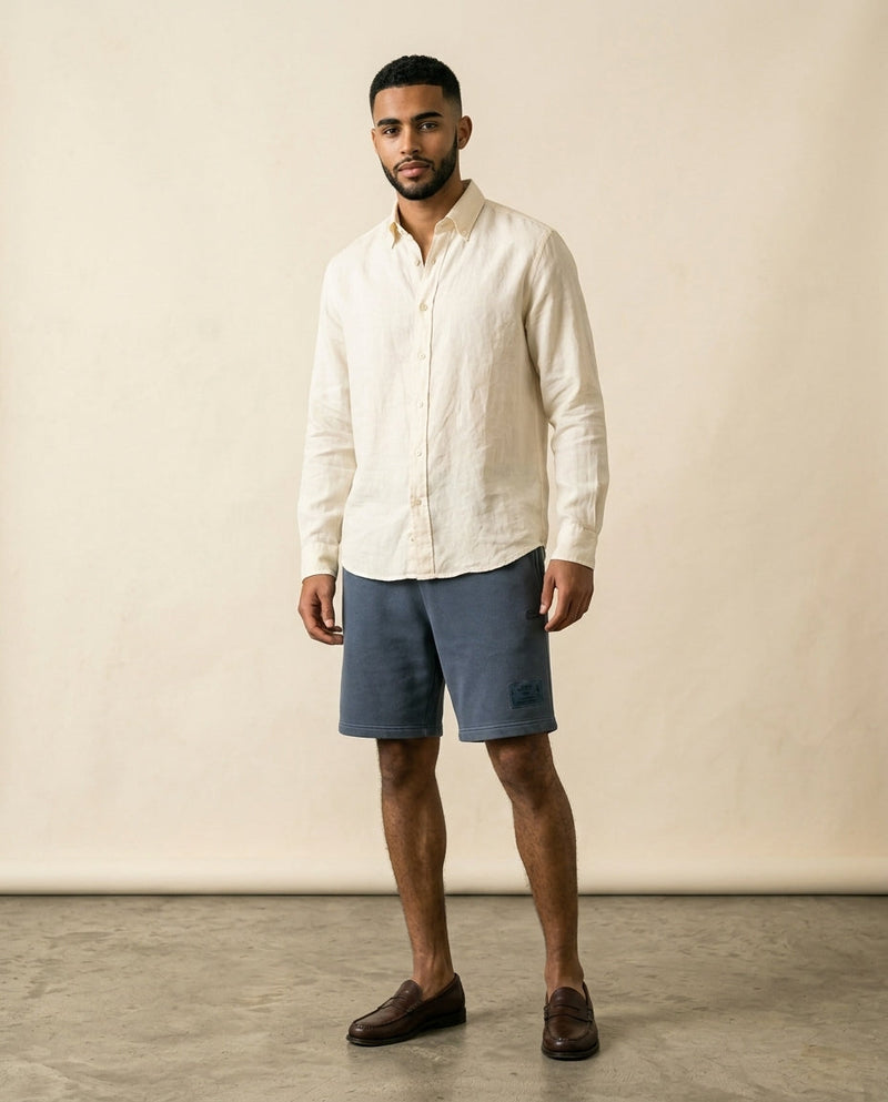 LC Paris Fleece Shorts Steel Blue