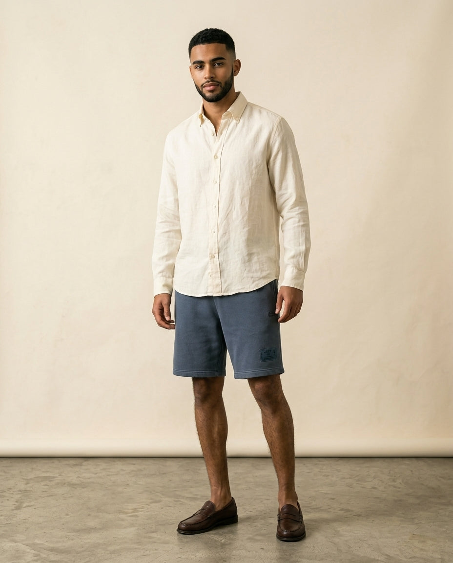 LC Paris Fleece Shorts Steel Blue
