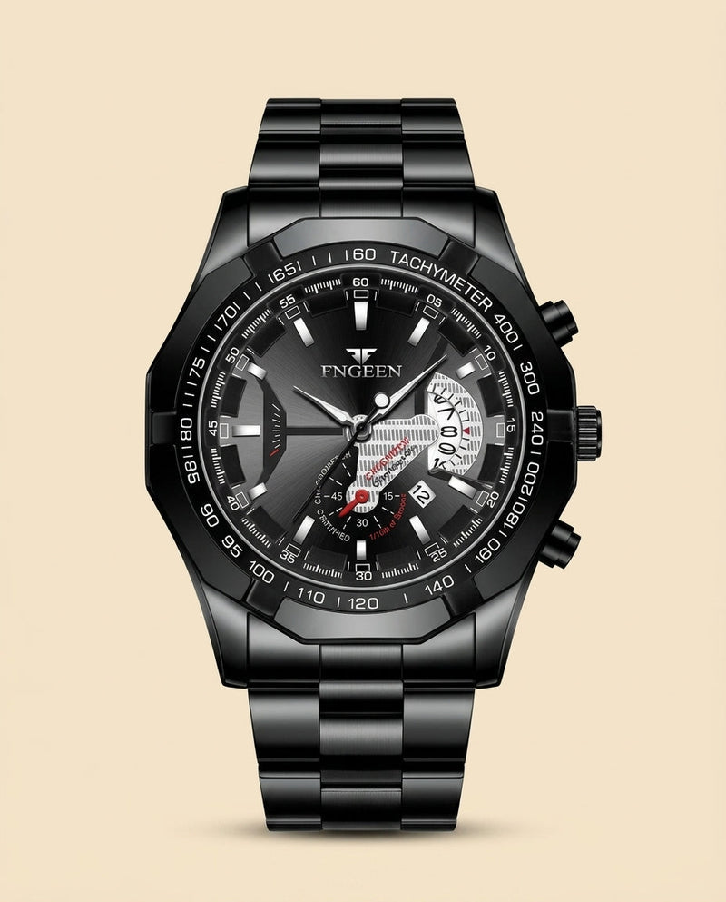 FG Elite Black Chronograph Sport Watch