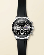 PD Signature Moonphase Rubber Strap Watch