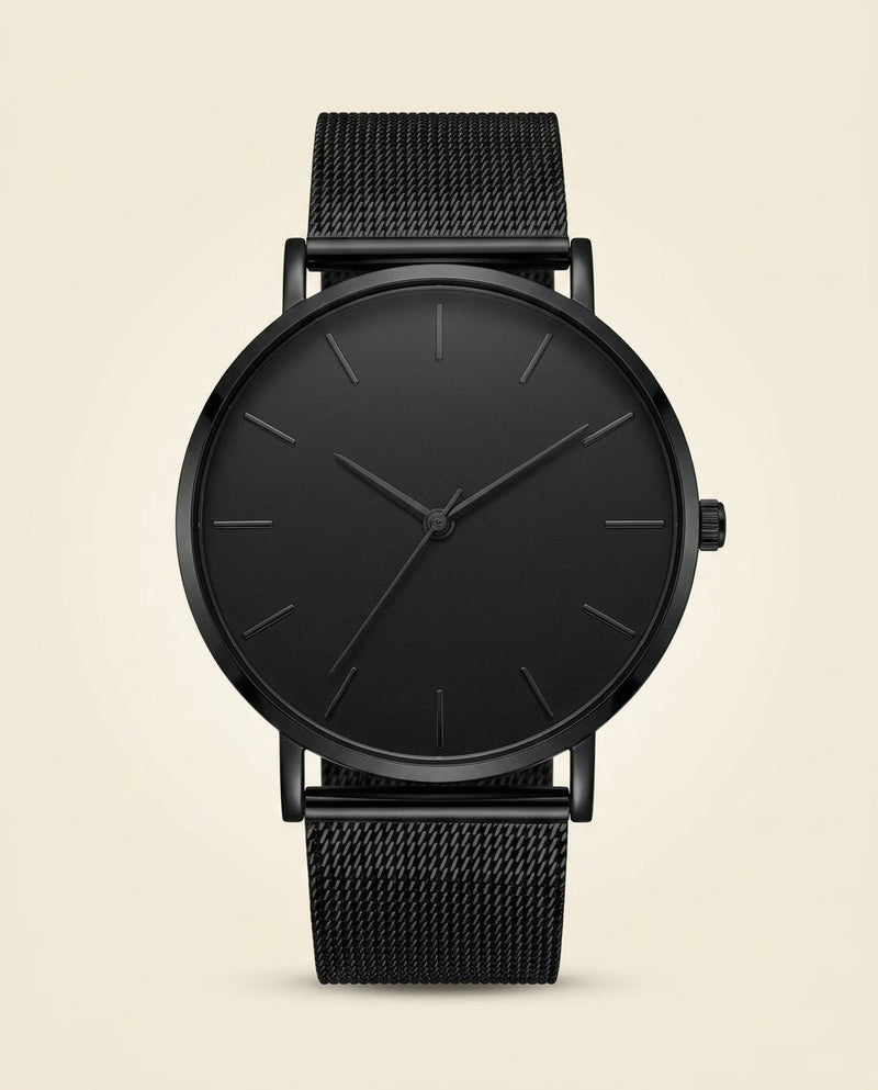 Minimalist Mesh Steel Watch Black