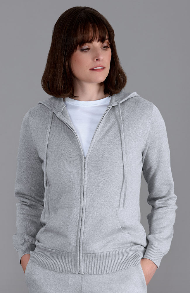 Womens Lightweight Cotton Zip Through Hoodie