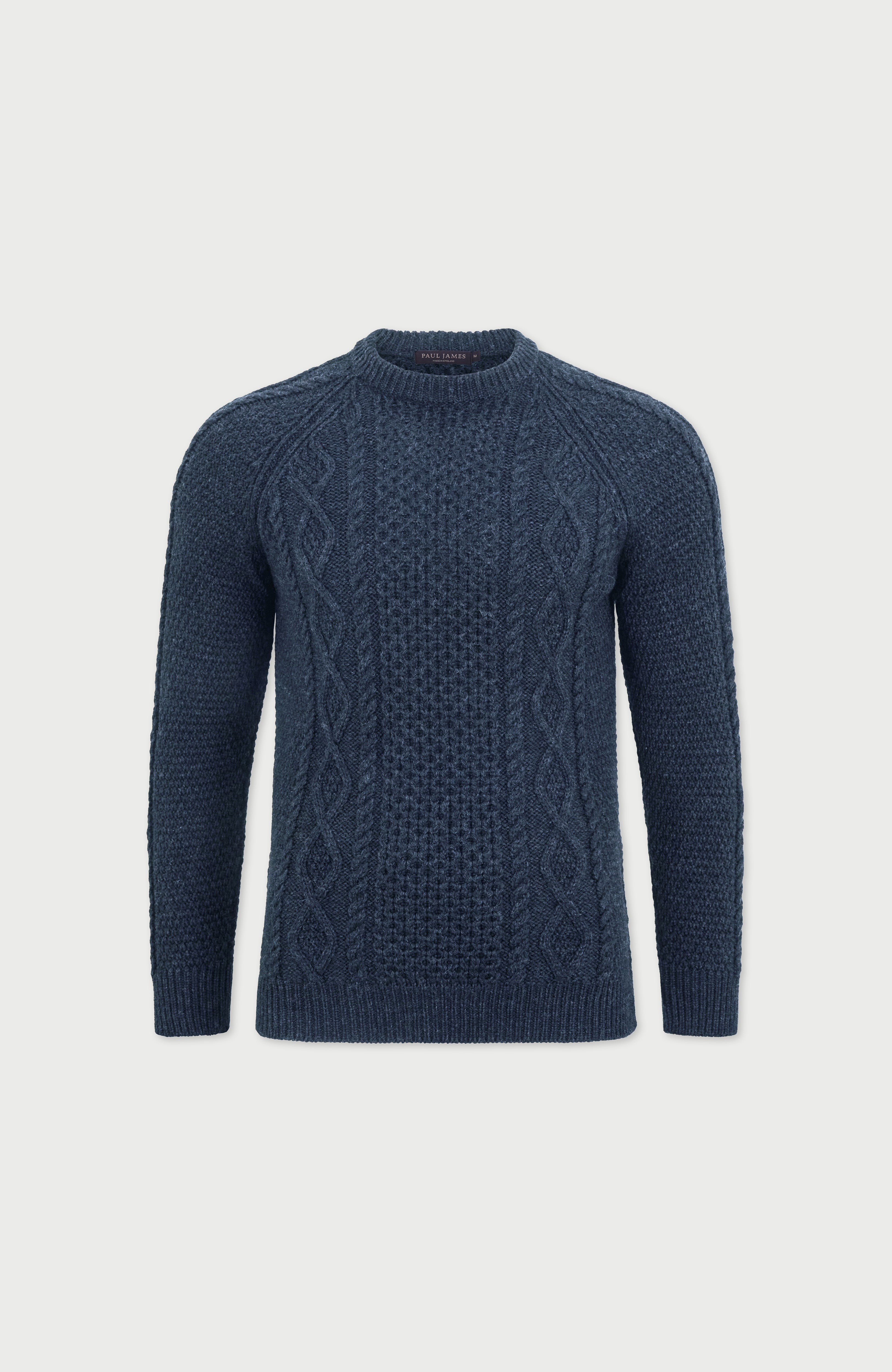 Mens Chunky Merino Wool Fisherman's Jumper