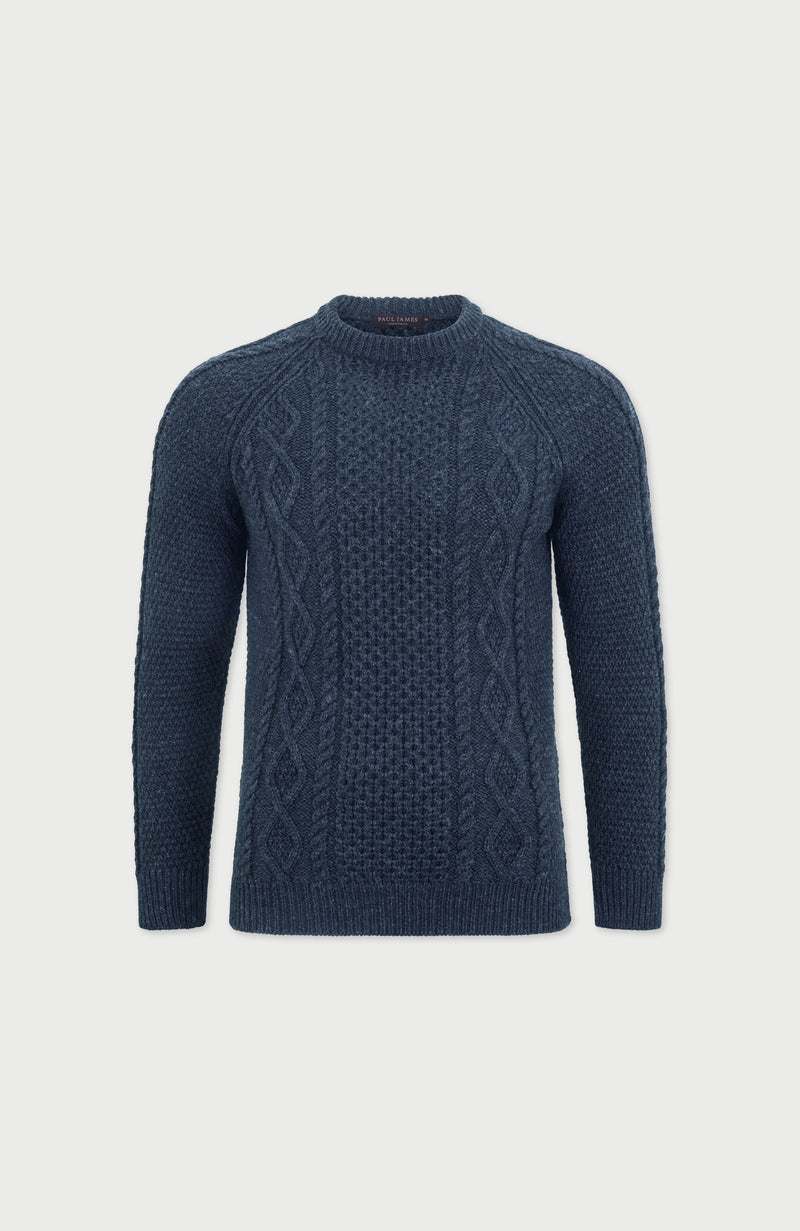 Mens Chunky Merino Wool Fisherman's Jumper