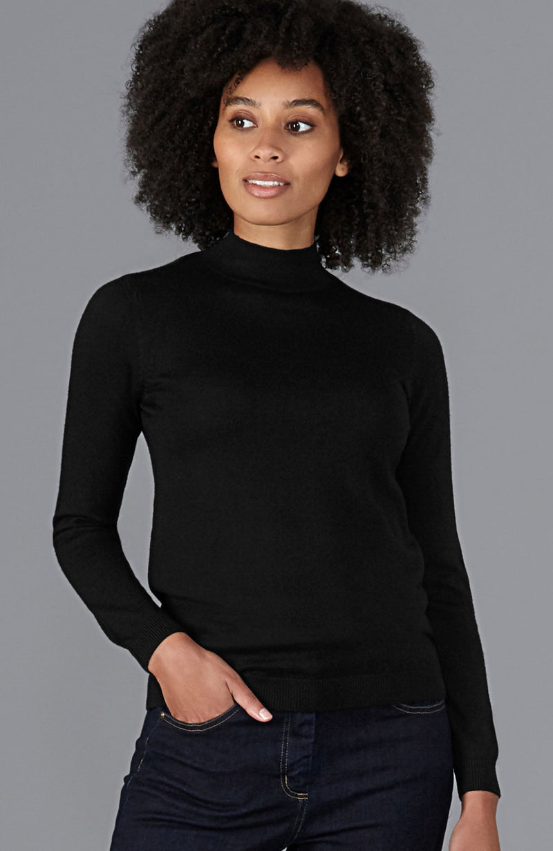 Womens Pure Extra Fine Merino High Neck Jumper