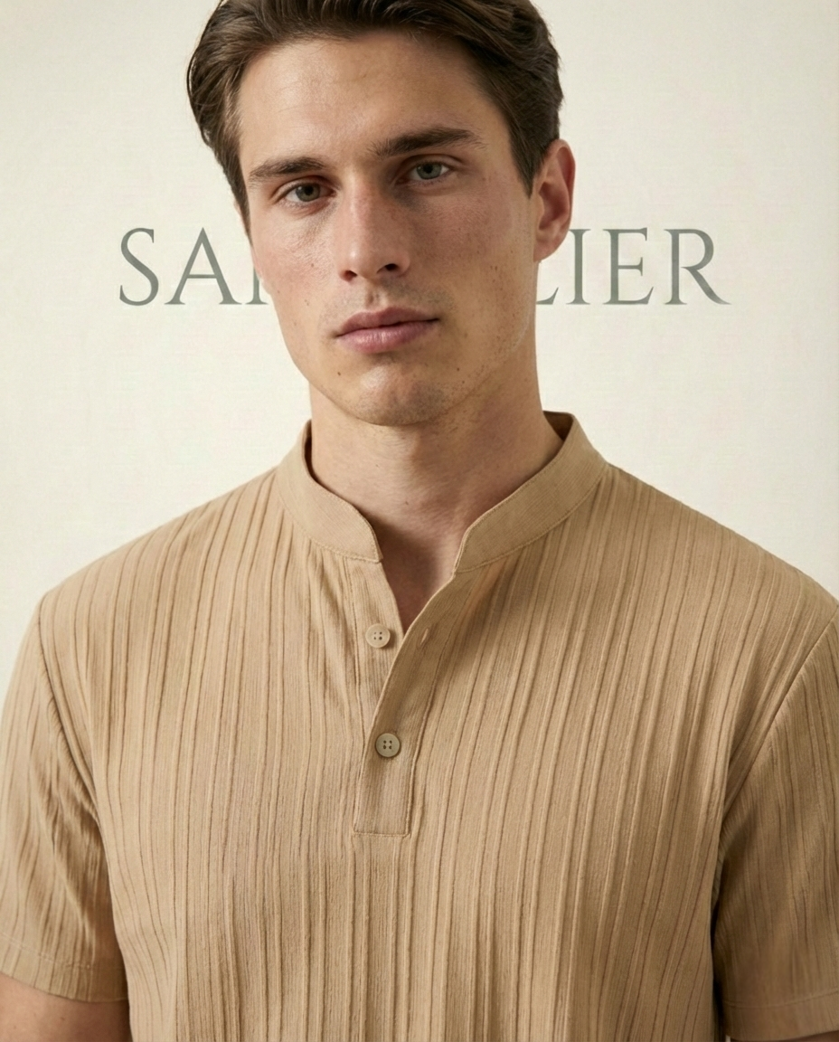 Mandarin Collar Shirt Soft Structure