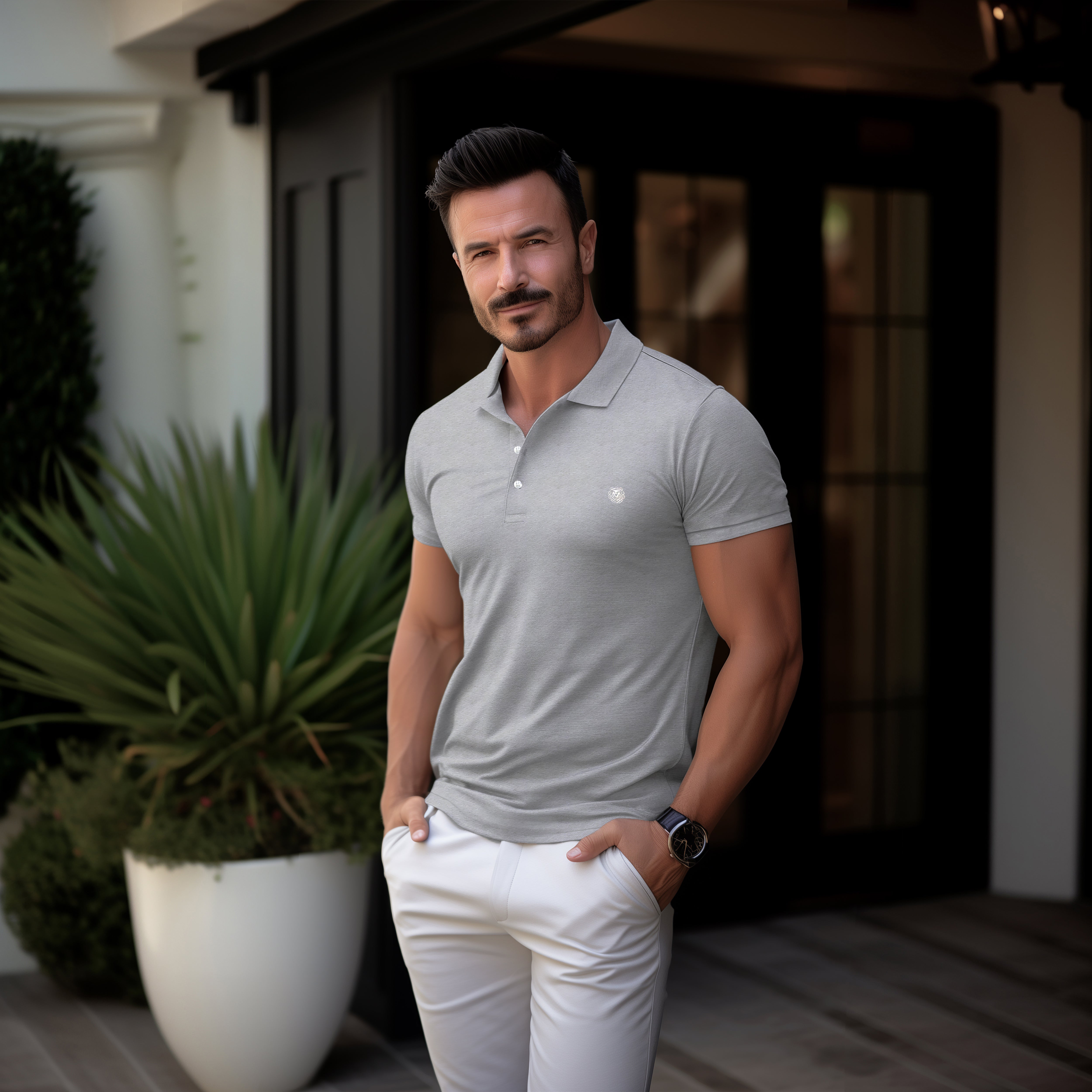 Leone Men's Short Sleeve Polo Shirt – Classic Slim Fit