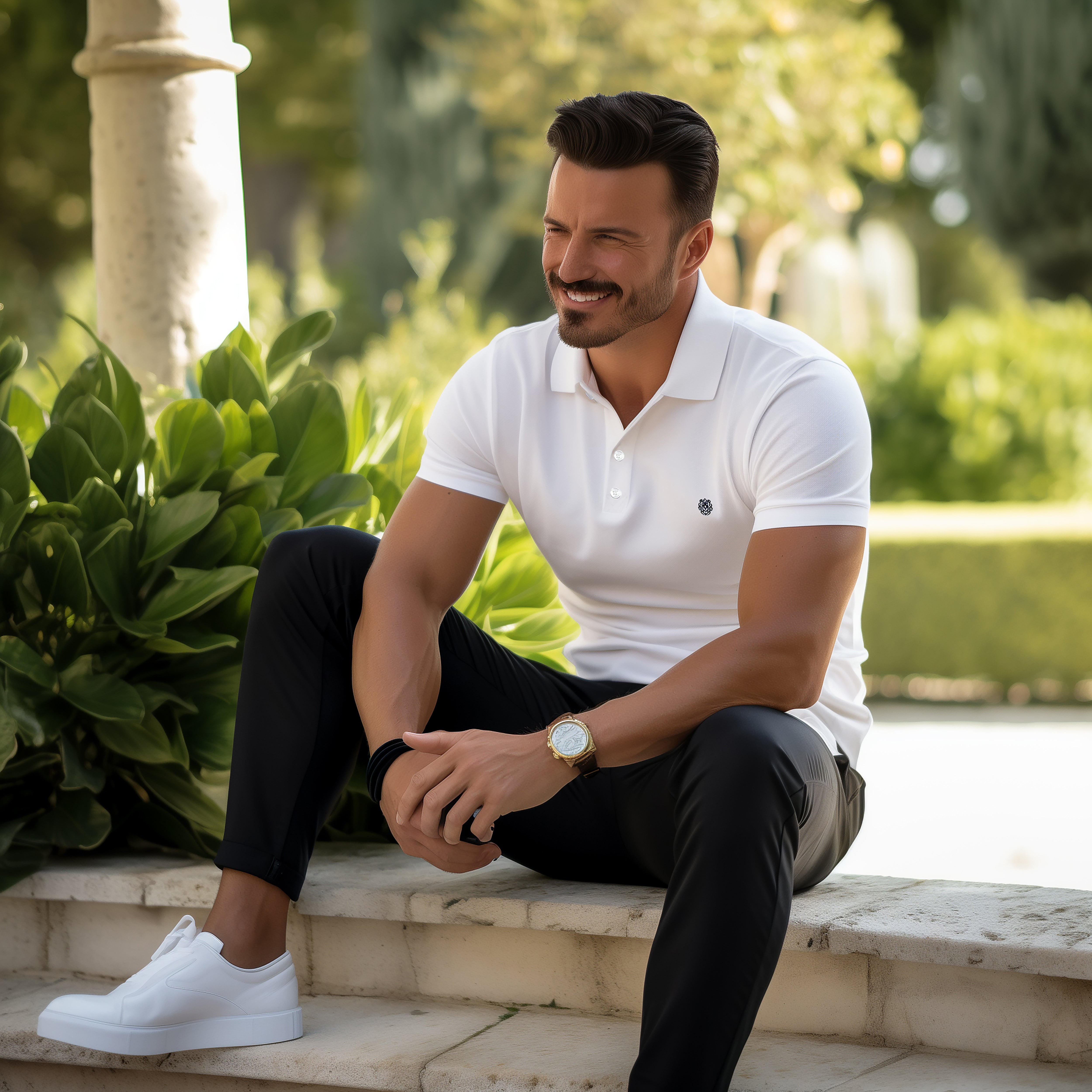Leone Men's Short Sleeve Polo Shirt – Classic Slim Fit