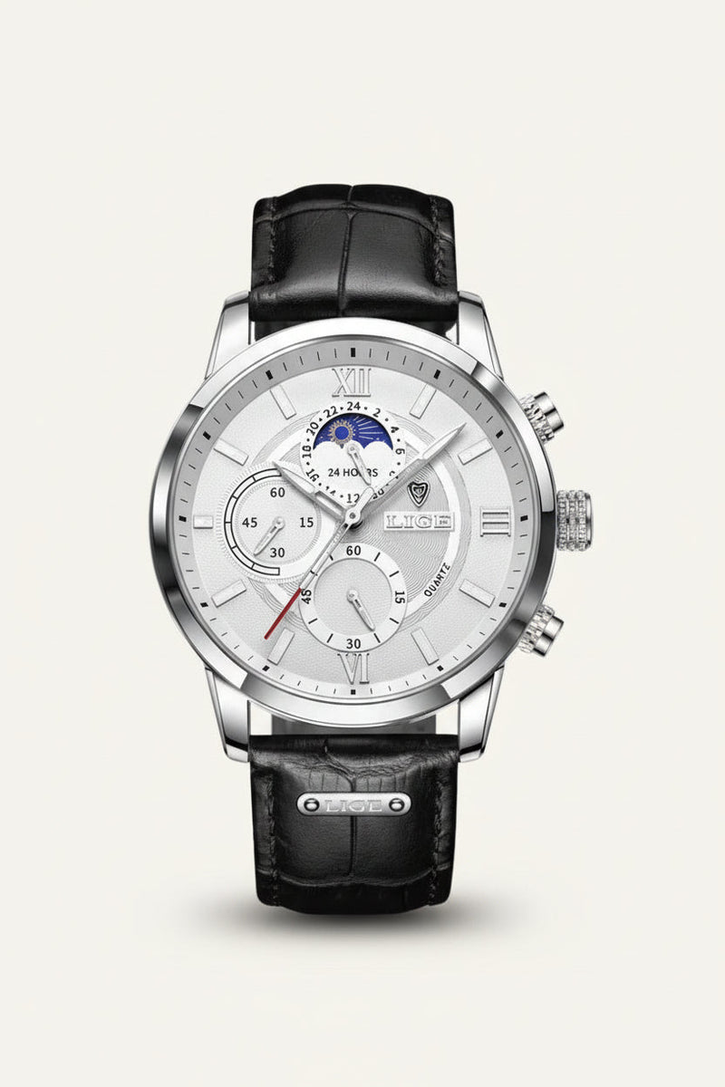 Leather Watch Prestige Moonphase