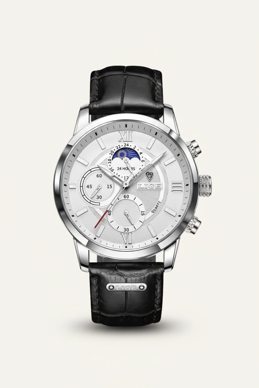 Leather Watch Prestige Moonphase