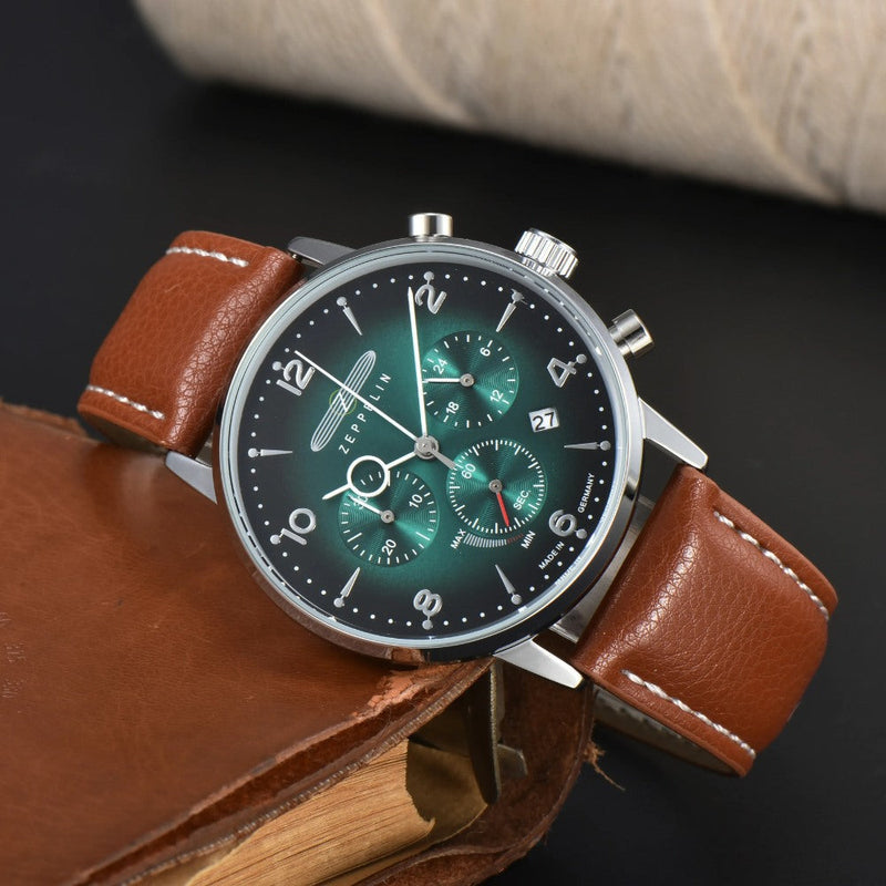 Zeppelin 100 Jahre Green Chronograph Watch