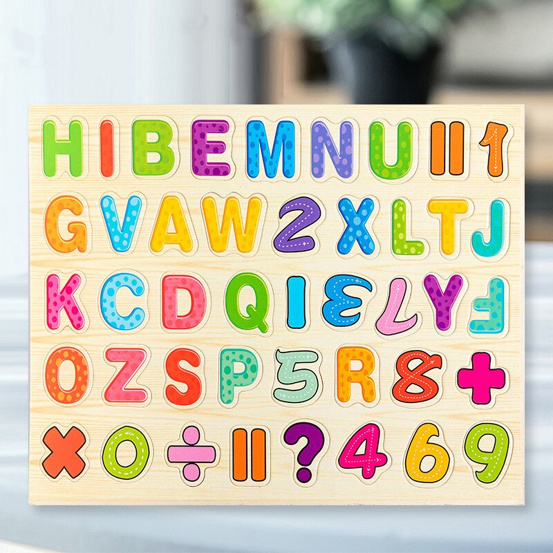 Montessori Wooden Multifunction Children Puzzle with Magnetic Writing and Drawing Board and Blackboard