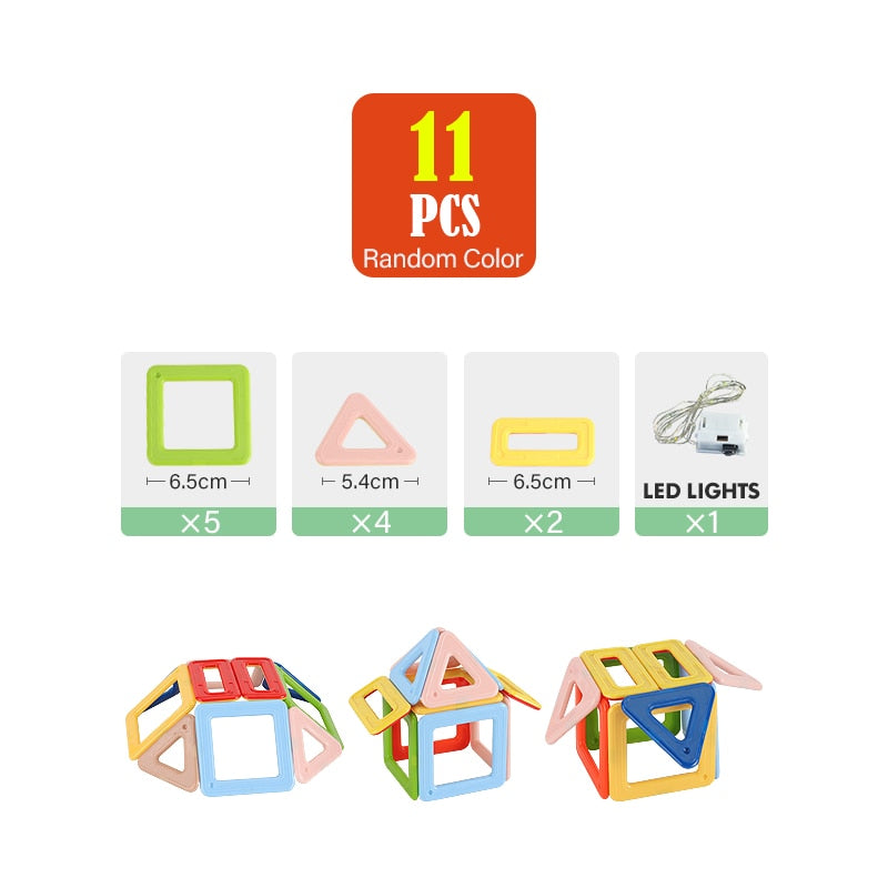 Montessori Magnetic Construction Kit with up to 377 Pieces