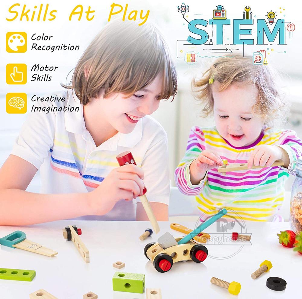 Montessori Wooden Toolbox Pretend Play Set