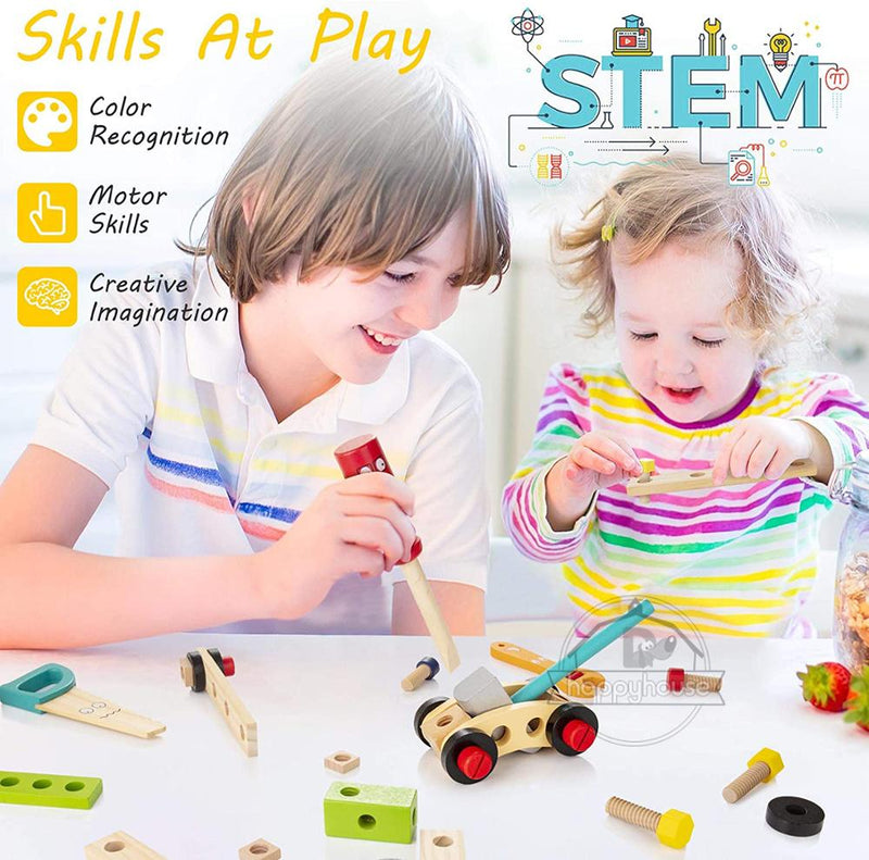 Montessori Wooden Toolbox Pretend Play Set