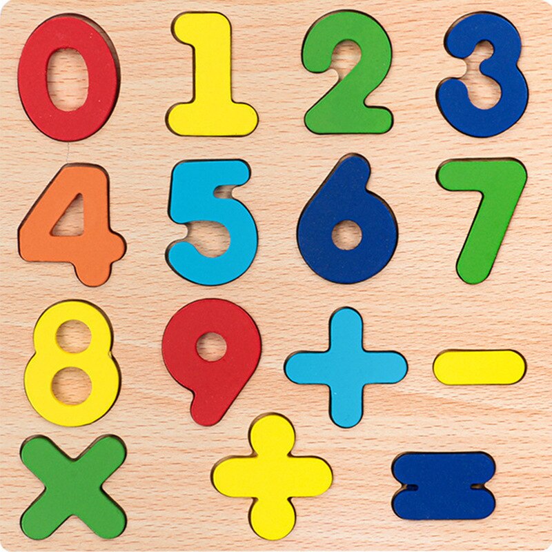 Montessori Children's 3D Wooden Puzzle with Alphabet and Number Shapes