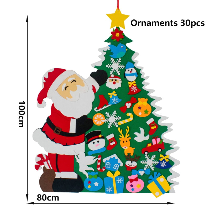 Montessori Felt Christmas Tree with 32 Pieces