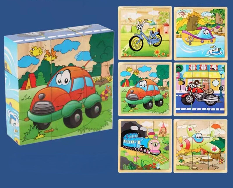 Montessori 9 Pieces Six-sided 3D Cubes Jigsaw Puzzles (3-6 Years Old)