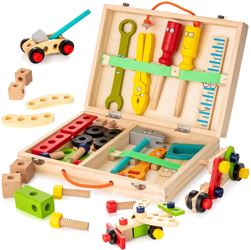 Montessori Wooden Toolbox Pretend Play Set