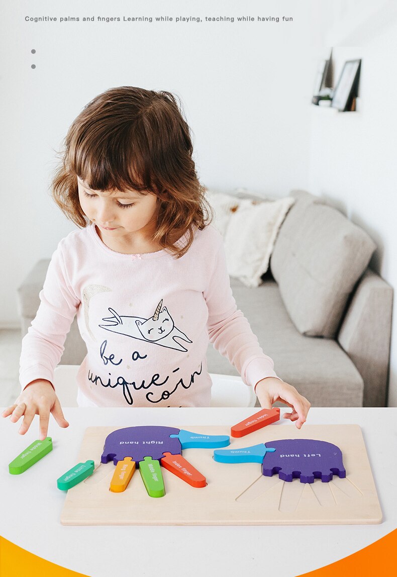 Montessori 3D Wooden Palms and Soles Puzzle