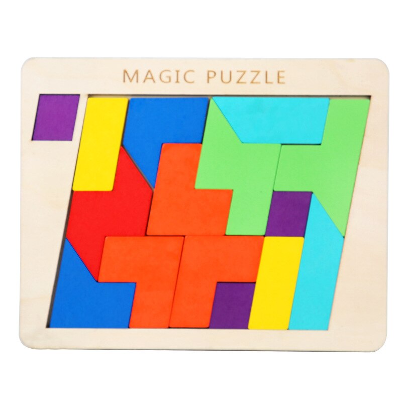 Montessori Wooden Hexagon Puzzle for Kid Tangram
