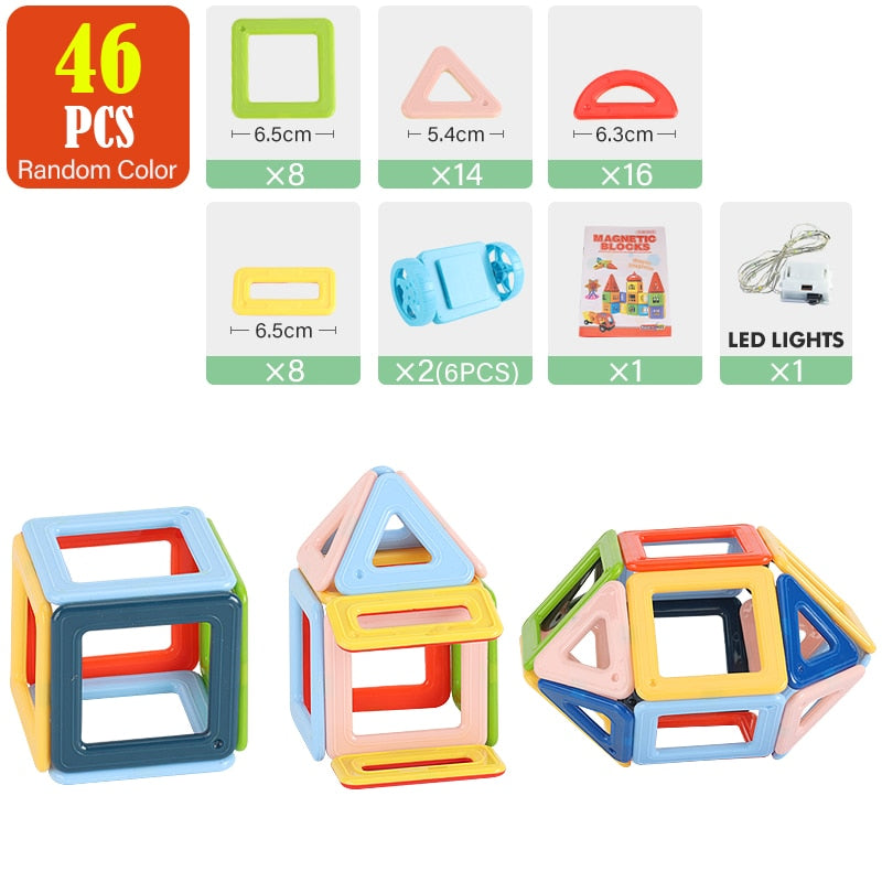 Montessori Magnetic Construction Kit with up to 377 Pieces