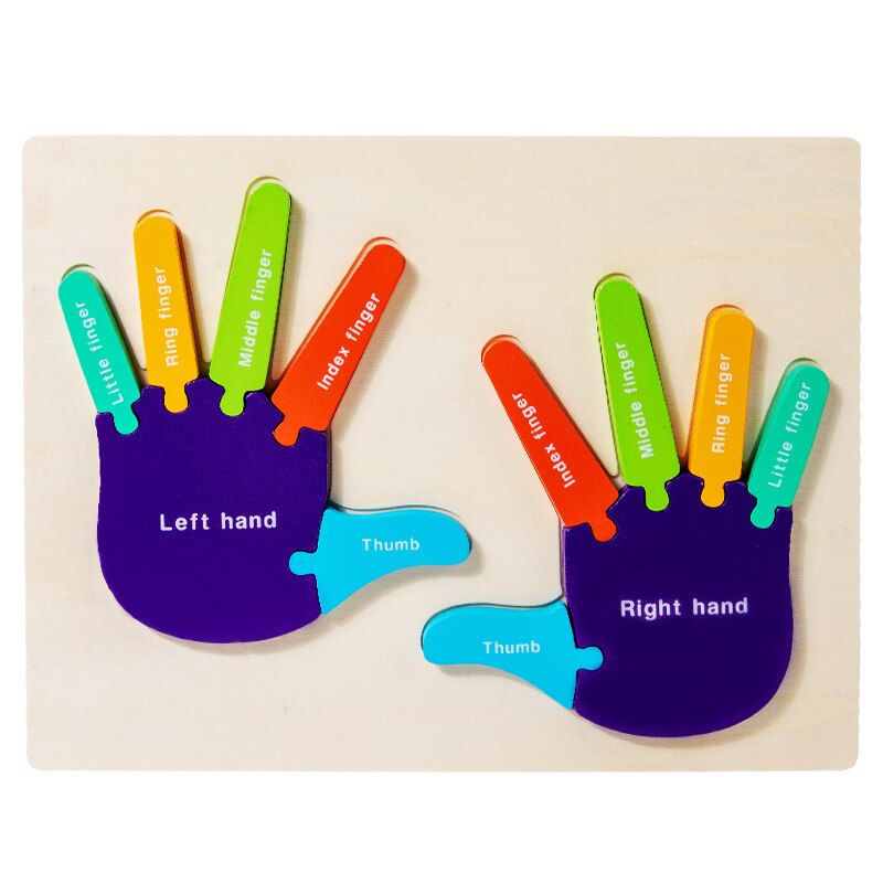 Montessori 3D Wooden Palms and Soles Puzzle