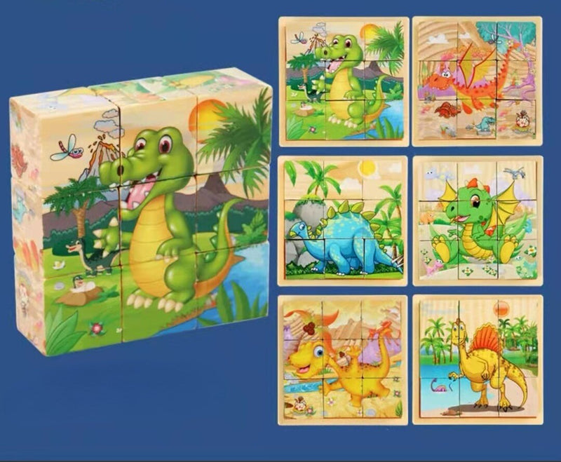 Montessori 9 Pieces Six-sided 3D Cubes Jigsaw Puzzles (3-6 Years Old)