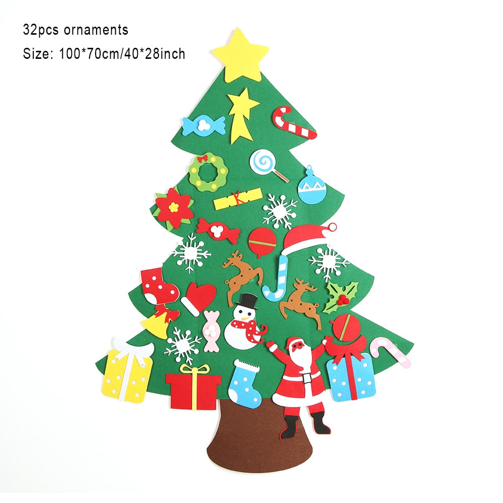 Montessori Felt Christmas Tree with 32 Pieces