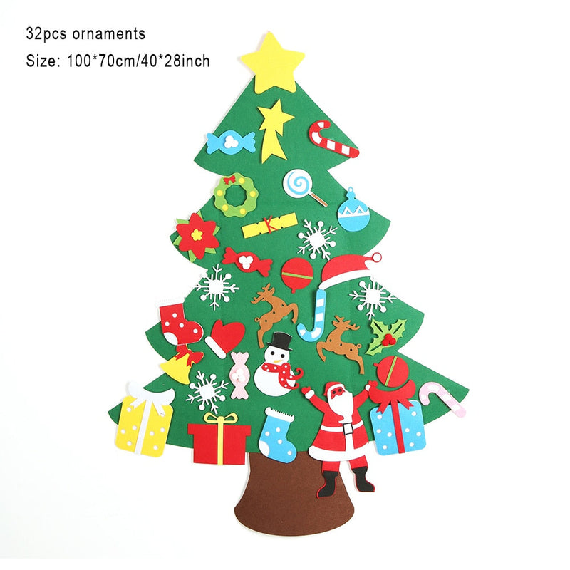 Montessori Felt Christmas Tree with 32 Pieces
