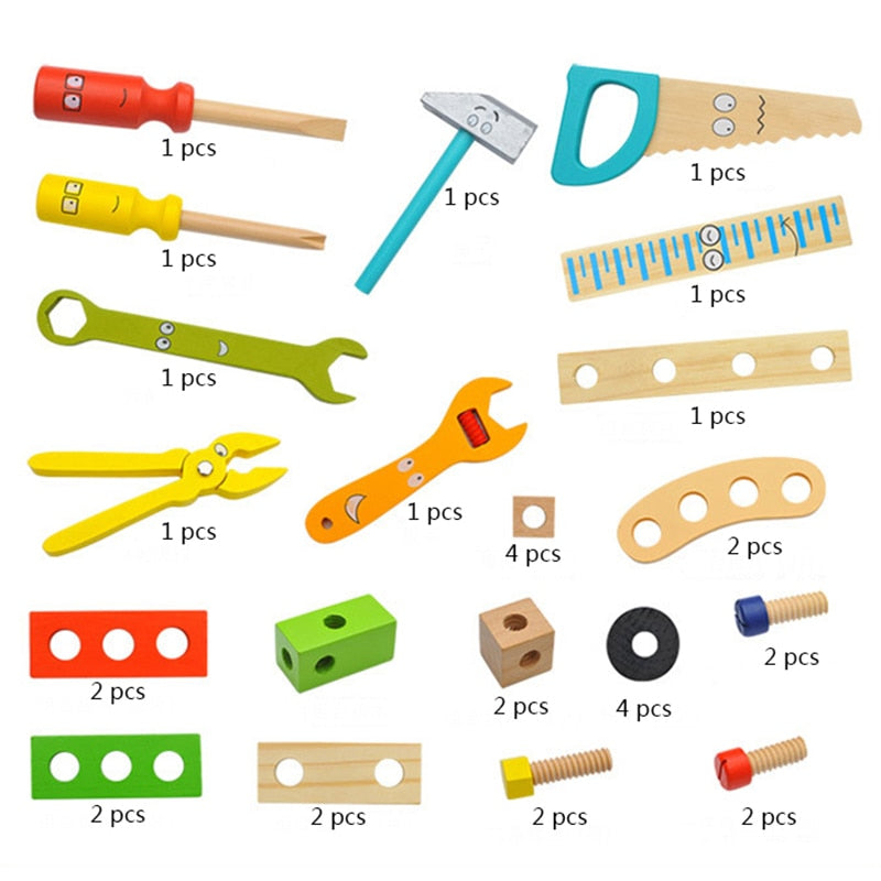 Montessori Wooden Toolbox Pretend Play Set