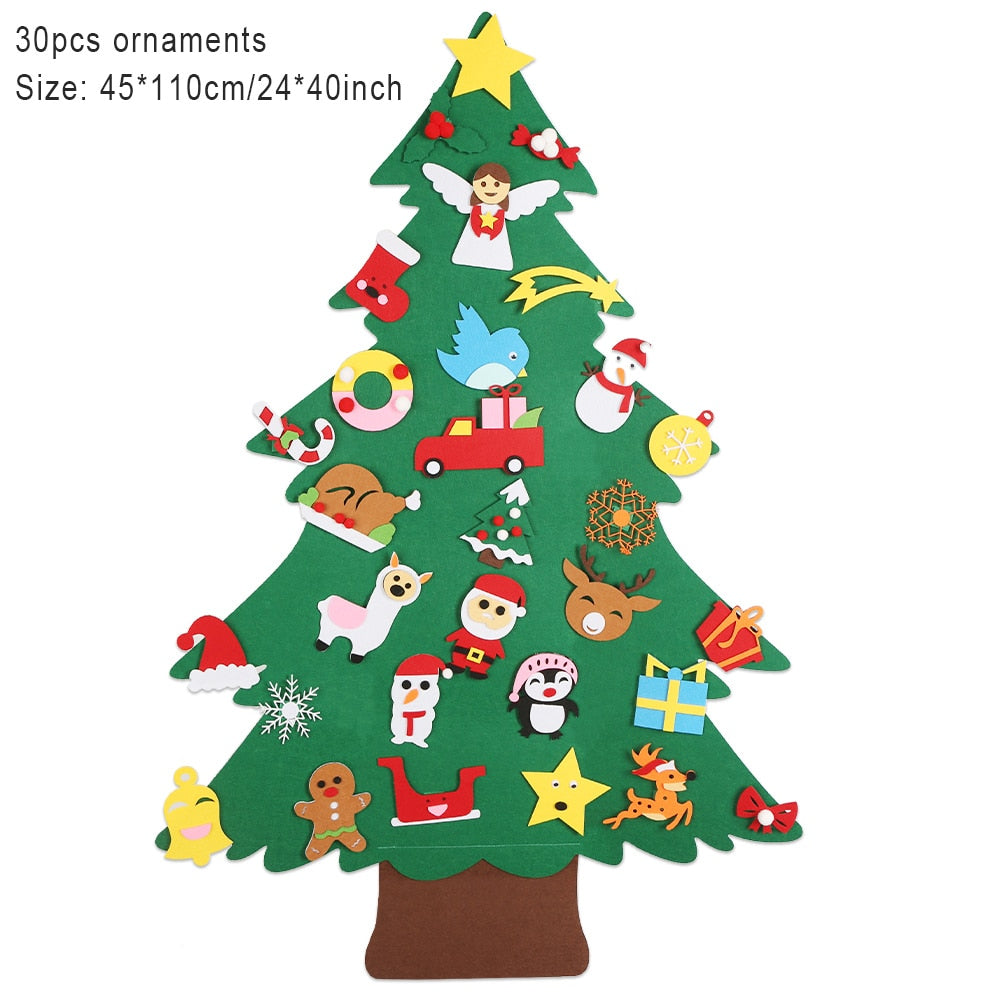 Montessori Felt Christmas Tree with 32 Pieces